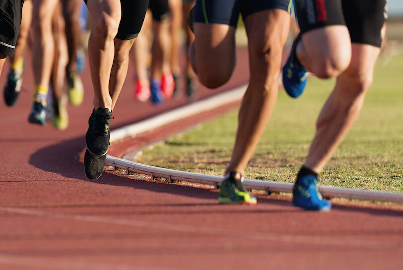 Athletics people running on the track field