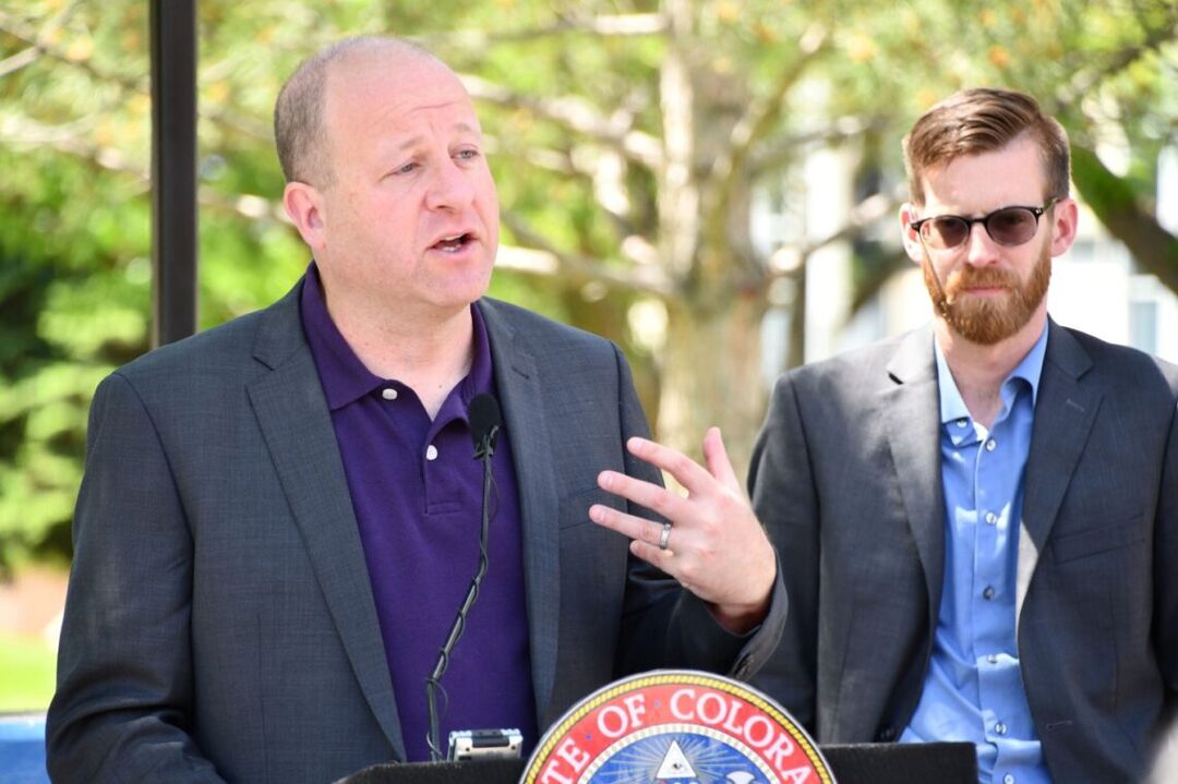 Colorado Gov. Jared Polis speaks on Friday, May 27, 2022, at the Occhiato Student Center at Colorado State University Pueblo before signing a bill into law that allows veterans to audit university courses for $10 or less. 