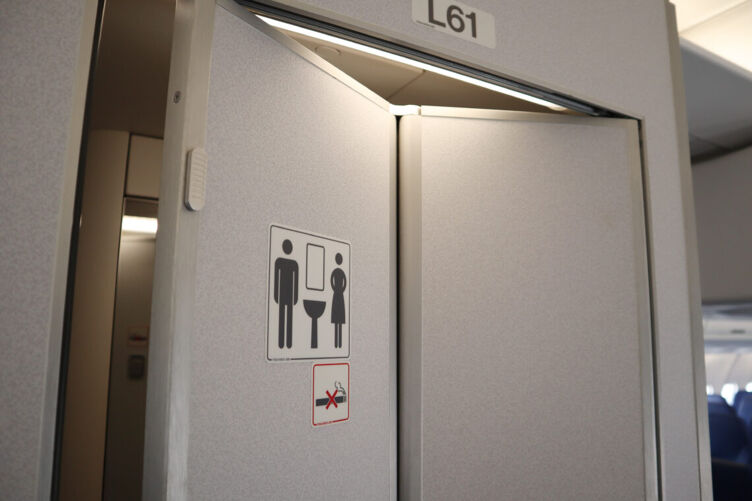 Small bathroom in an airplane