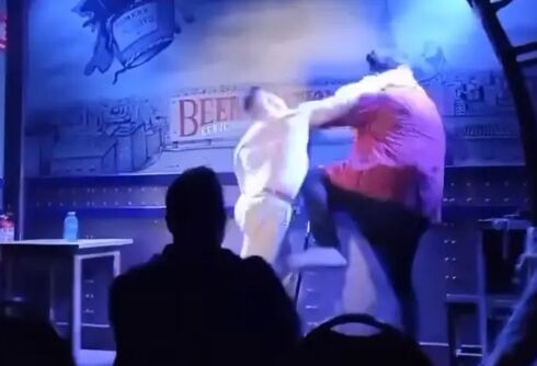 Father punches comedian onstage after saying his infant son would grow up to suck “Black c**k”