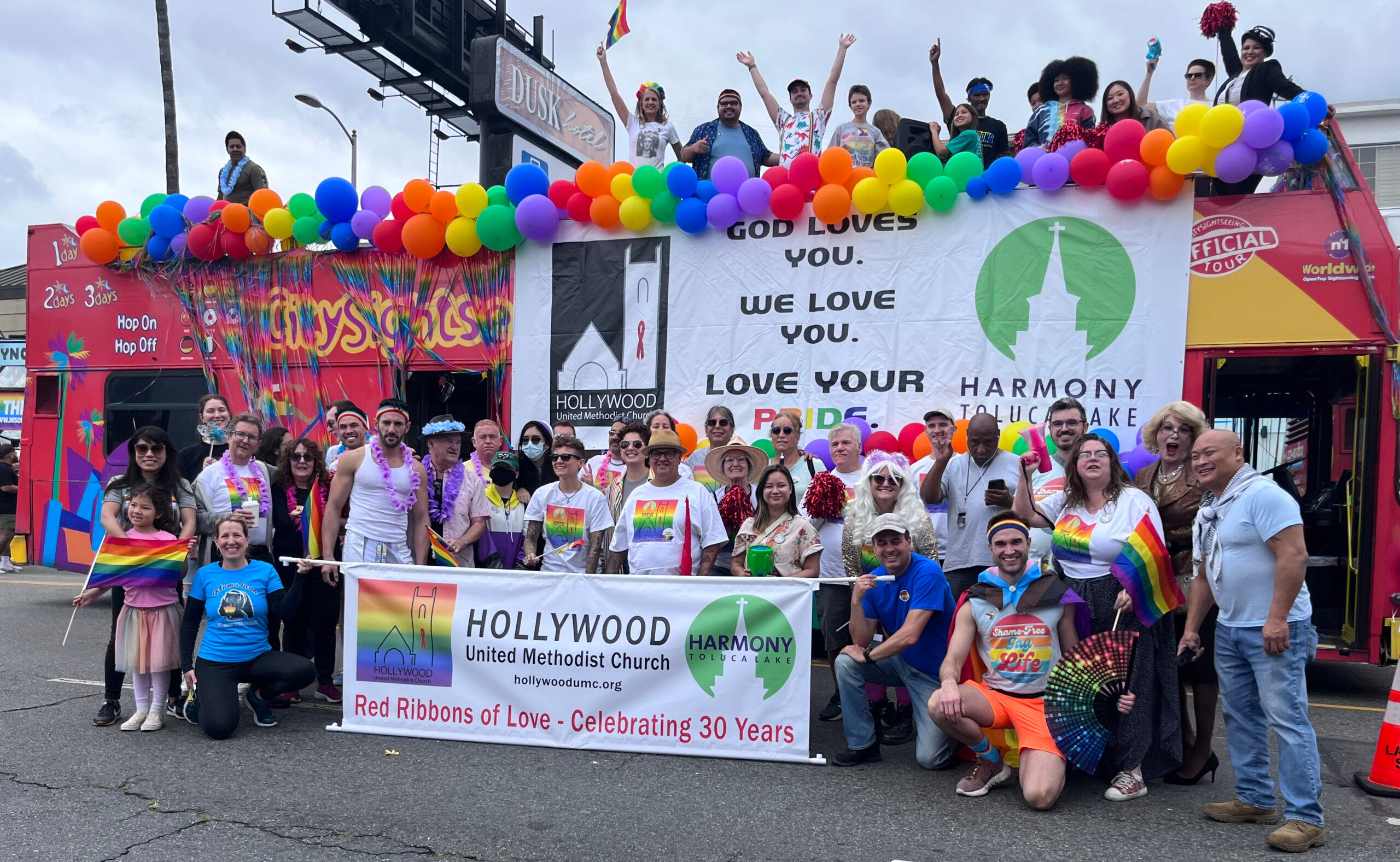 Congregants with the Hollywood United Methodist Church at the LA Pride Parade in 2023
