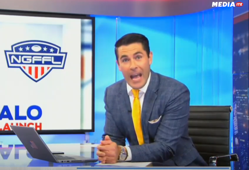 Right-wing anchorman angered by the fact that gay men play football