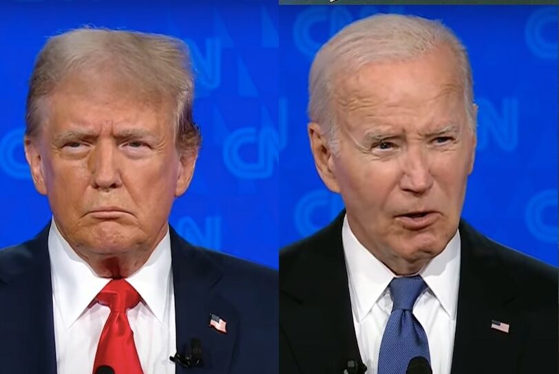 Former President Donald Trump and President Joe Biden during the first presidential debate of 2024