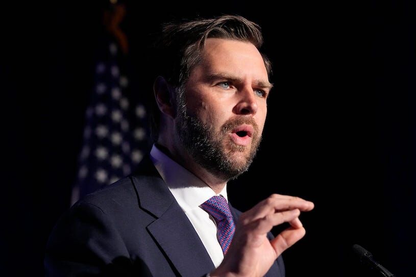 Vice Presidential nominee JD Vance speaks during the Faith and Freedom Coalition‚Äôs God &amp; Country Breakfast on Thursday morning at the Pfister Hotel in Milwaukee during the fourth day of the Republican National Convention.