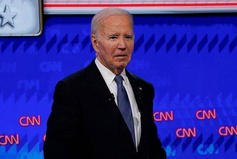 President Joe Biden during the debate at CNN's studios in Atlanta.