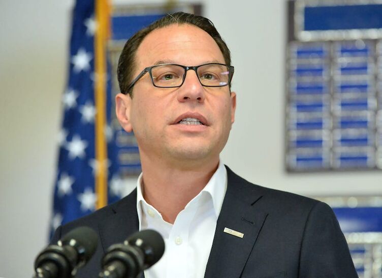 Pennsylvania Governor Josh Shapiro speaks during a visit to the Erie West Senior Center to discuss property tax and rent rebate programs for seniors on May 4, 2023.