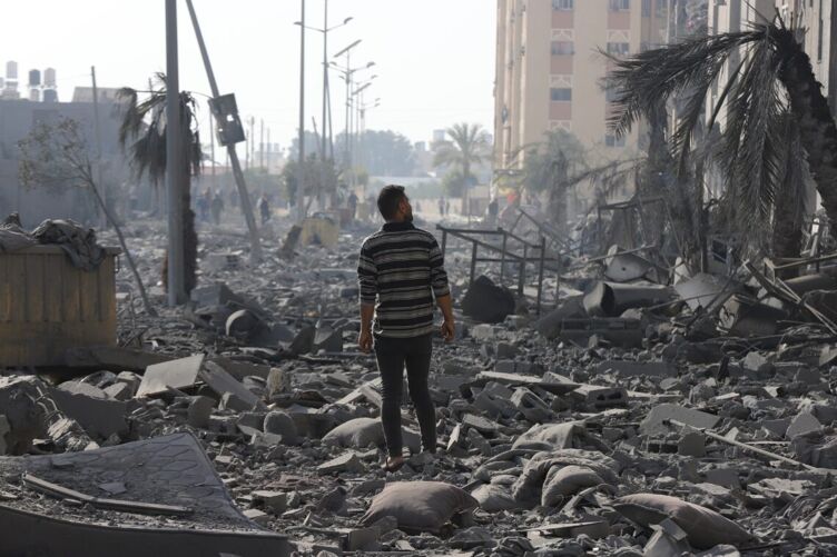 Destruction from an Israeli bombing in Gaza