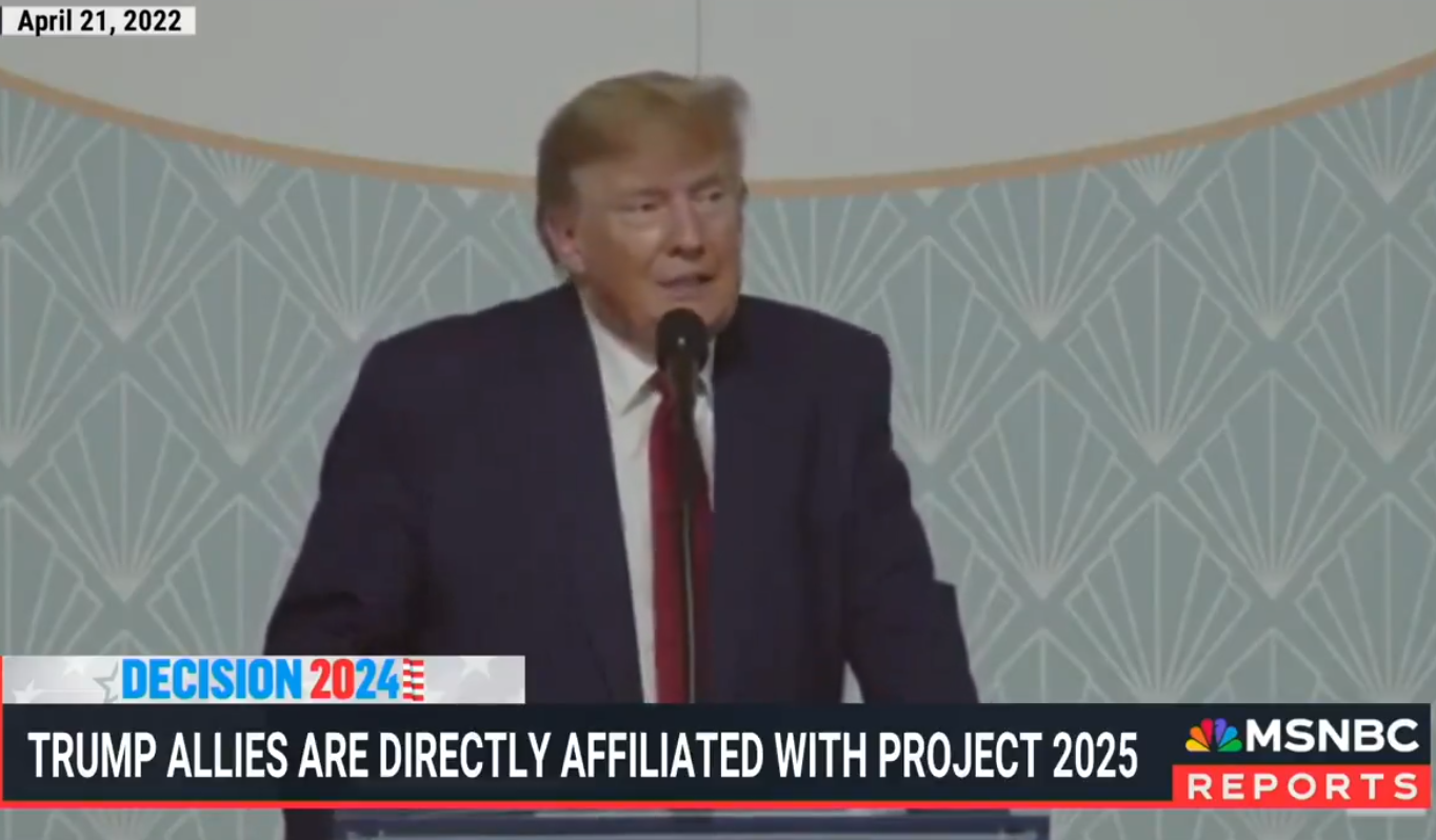 Trump said he’s never heard of Project 2025. This video proves he’s lying.