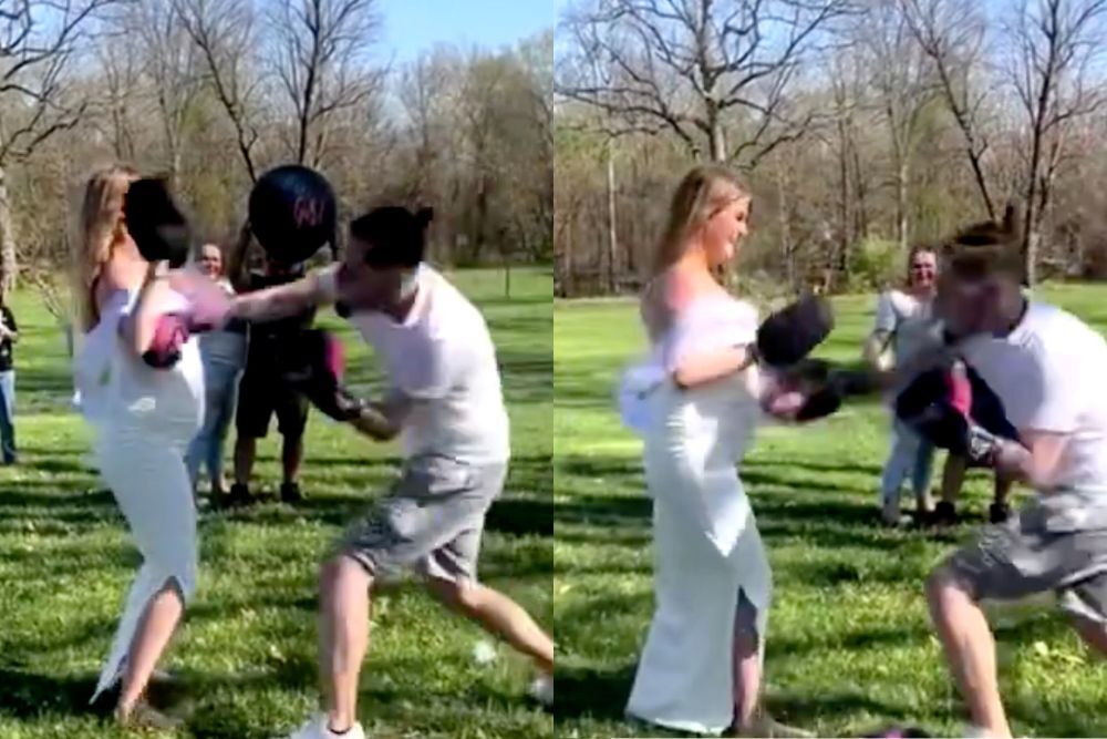 TikTok user @kirramahaley_'s viral gender reveal clip