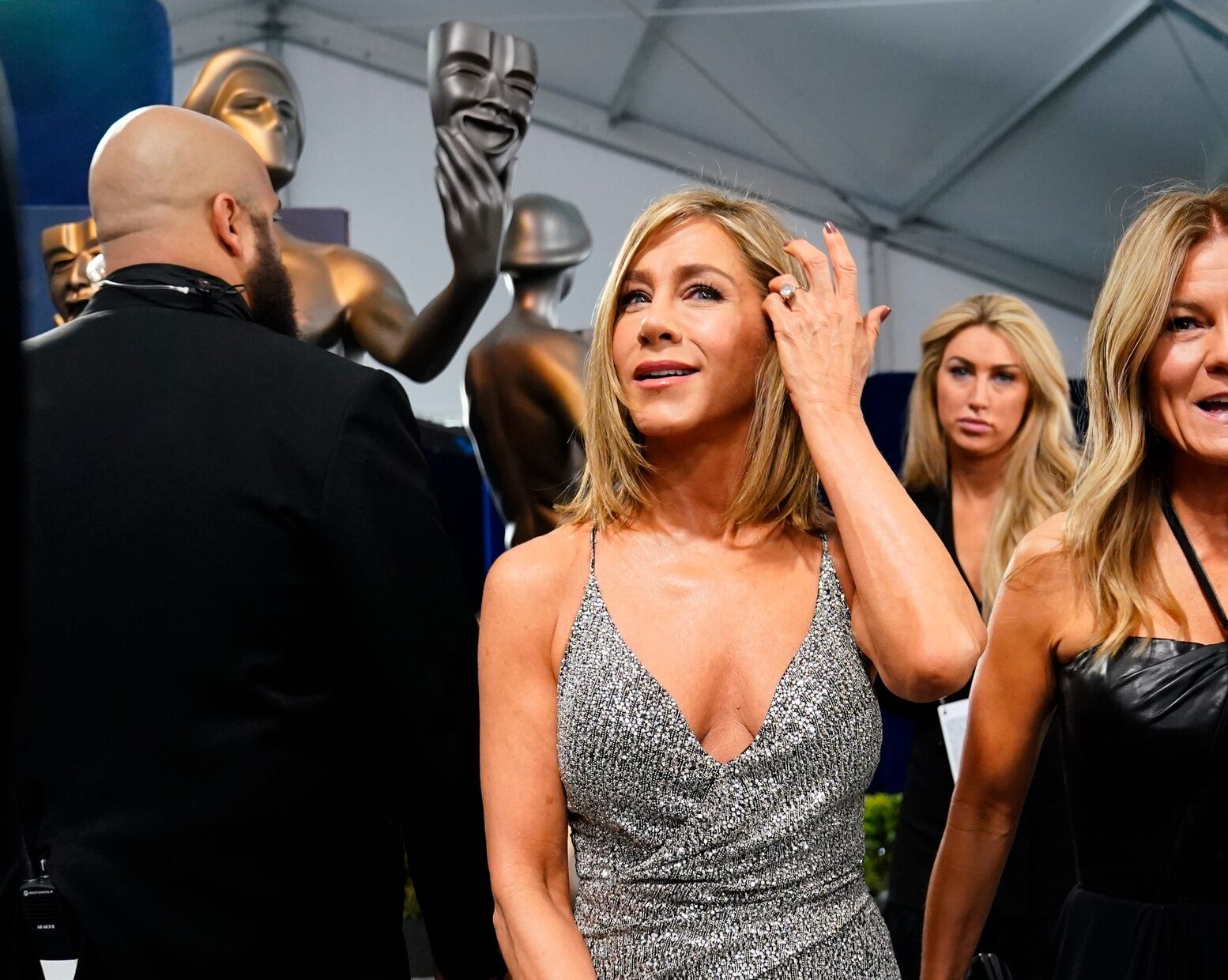 Jennifer Aniston at the Screen Actors Guild Awards on Saturday, Feb. 24, 2024 at The Shrine Auditorium and Expo Hall in Los Angeles.