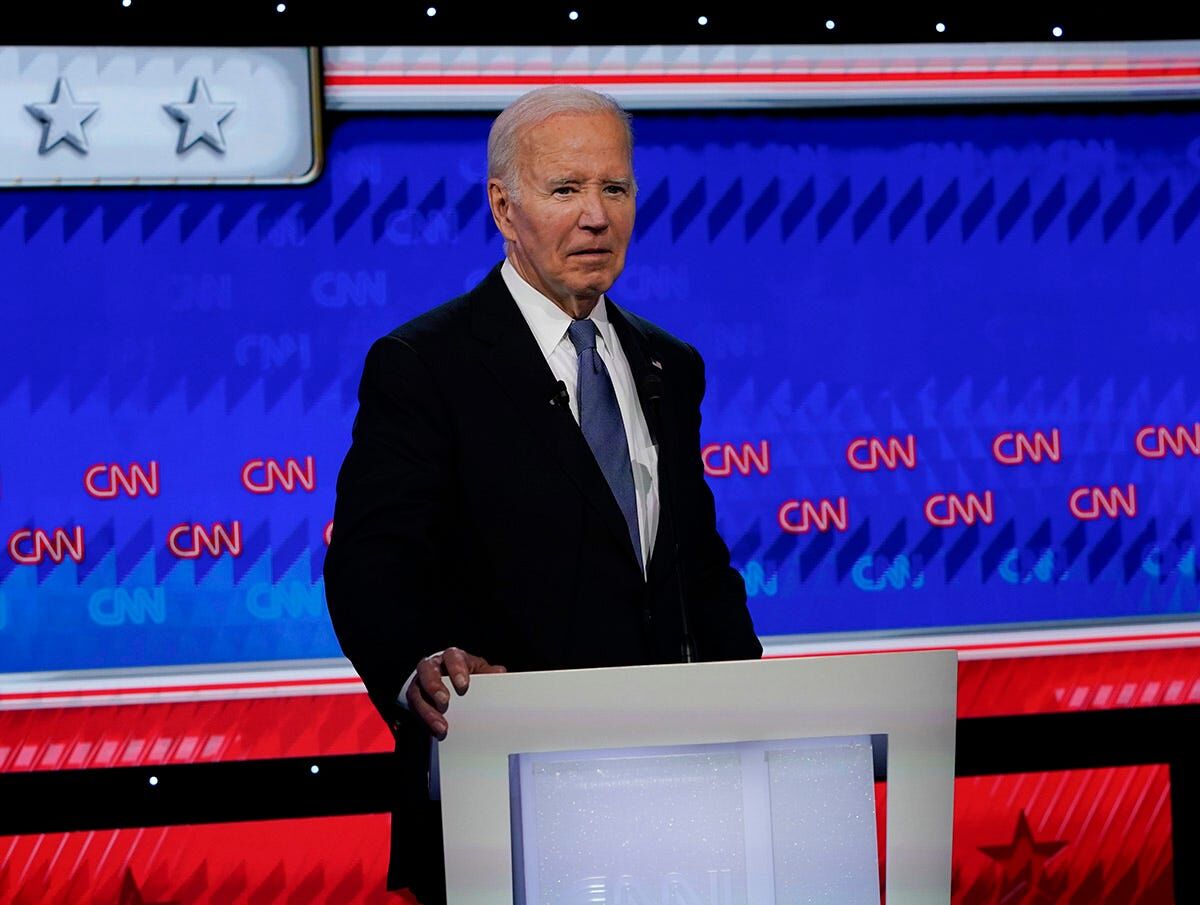 President Joe Biden during the debate at CNN's studios in Atlanta.