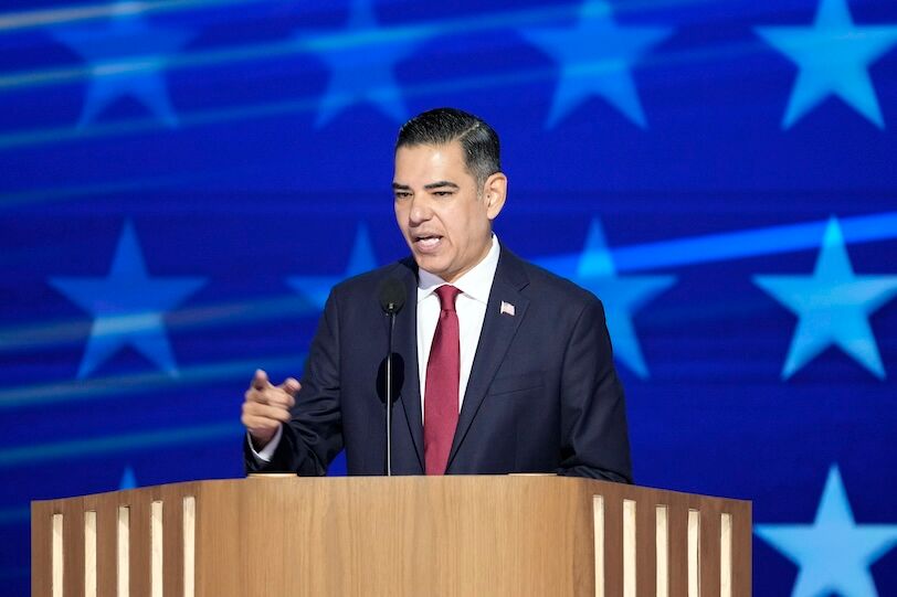 Aug 19, 2024; Chicago, IL, USA; during the first day of the Democratic National Convention at the United Center. The DNC program will feature President Joe Biden and Former Secretary of State Hillary Clinton during Monday's ceremonies. Mandatory Credit: Jasper Colt-USA TODAY