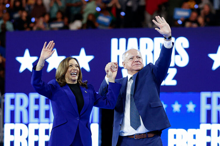 Kamala Harris and Tim Walz