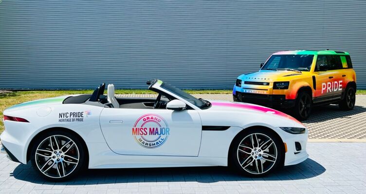 Jaguar Land Rover vehicles detailed for New York City Pride grand marshals.