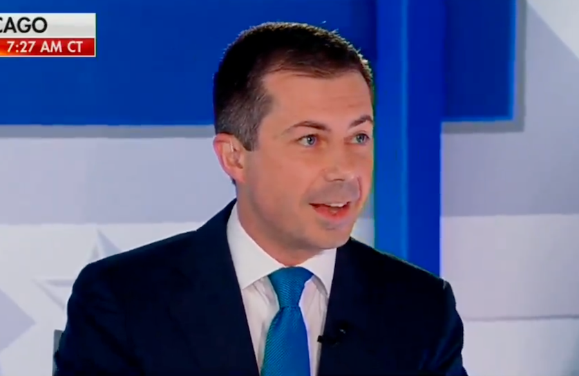 Transportation Secretary Pete Buttigieg appearing on Fox News