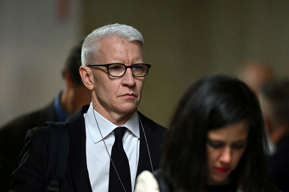 May 16, 2024; New York: Journalist Anderson Cooper arrives for the trial of former President Donald Trump