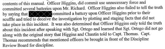 The conclusion of the 2007 police investigation.