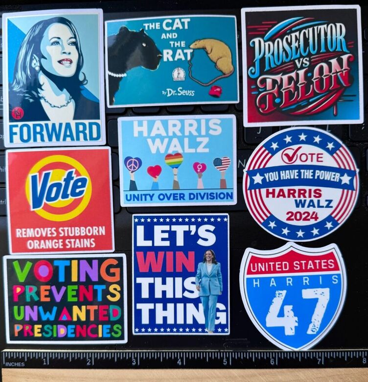 9-pack Vote Blue Decal Stickers