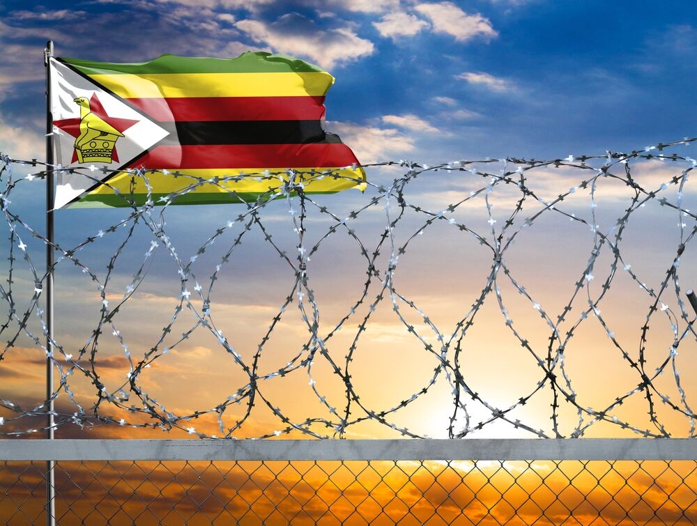 Zimbabwe flag in prison