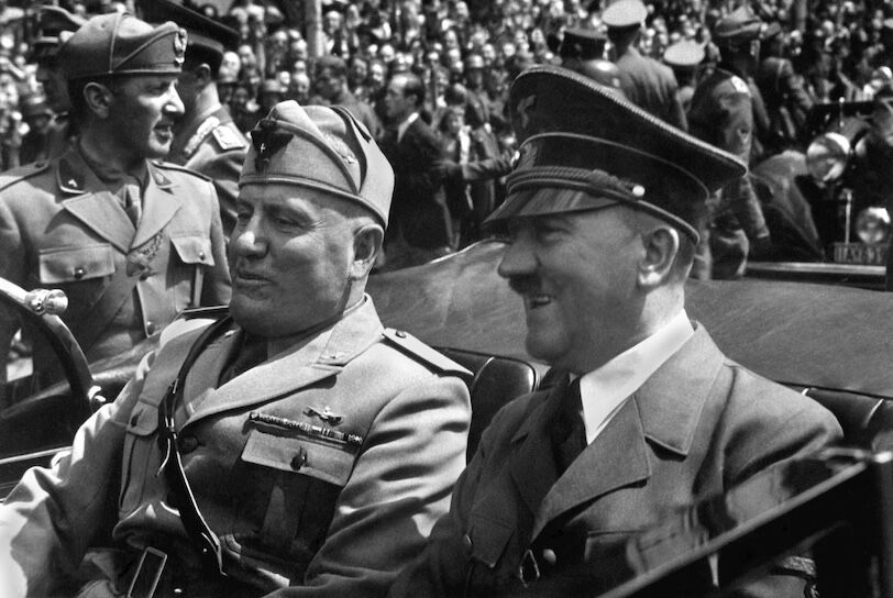 Hitler and Mussolini in Munich, Germany, June 18, 1940.