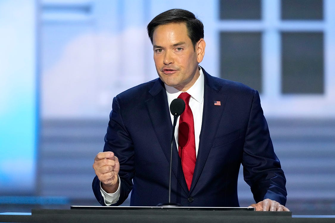 Sen. Marco Rubio, R-Fla.delivers remarks during the second day of the Republican National Convention at the Fiserv Forum.