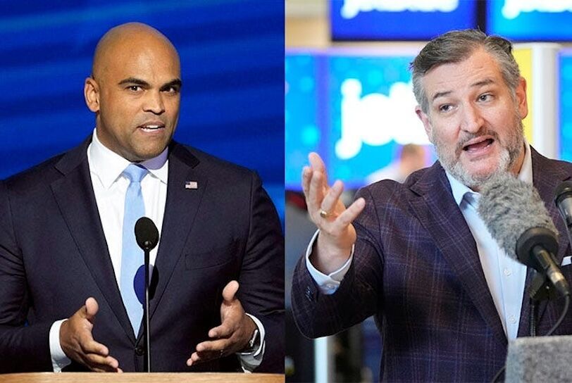 Colin Allred (L) and Ted Cruz (R)