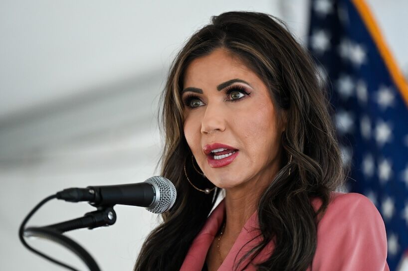 South Dakota Governor Kristi Noem speaks during the CJ Schwan's announcement ceremony on Wednesday, Nov. 13, 2024, at Marion Road &amp; 259th Street in Sioux Falls.