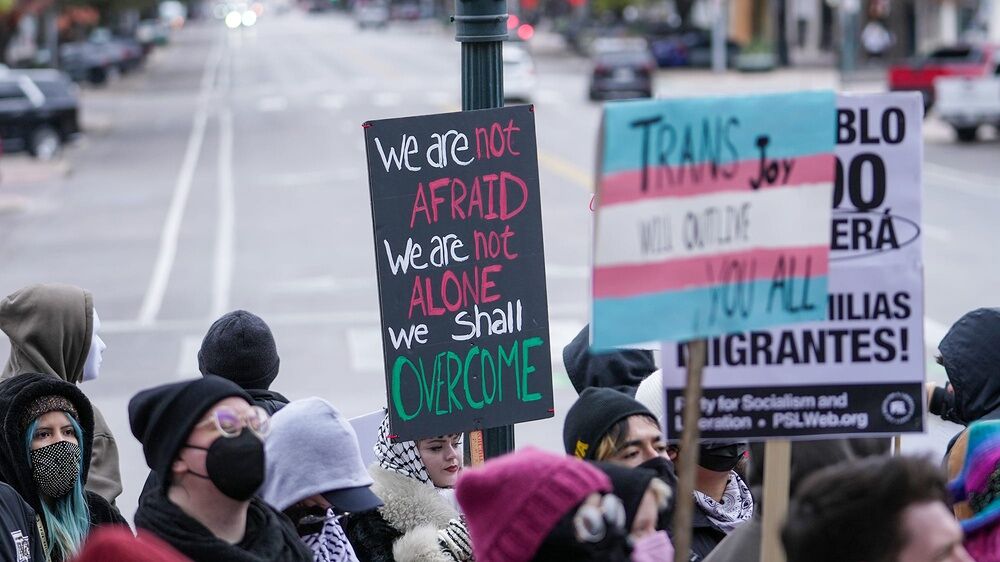 Several organizations gathered on South Congress for a rally to oppose Trump's agenda on Inauguration Day, Monday, January 20, 2025, in Austin.