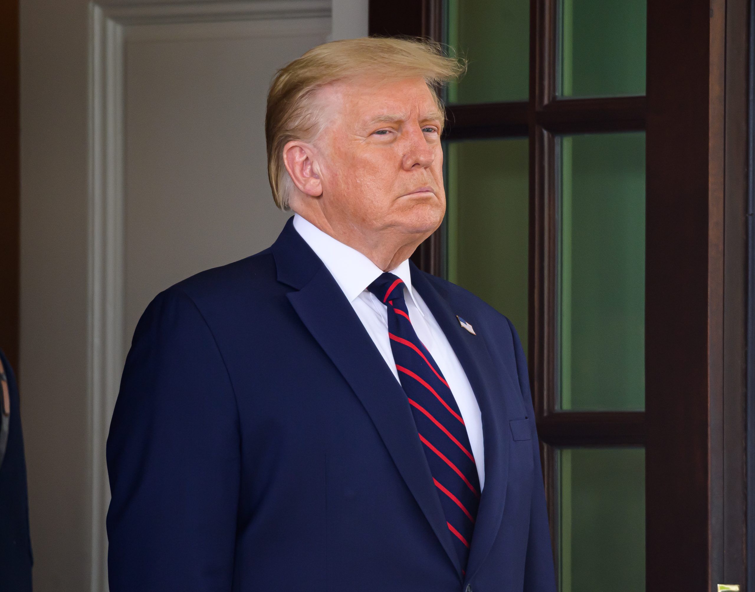 Washington DC, USA - September 15, 2020: President Donald Trump participates in the signing ceremony of the Abraham Accords between Israel, UAE and Bahrain at the White House in Washington, DC.