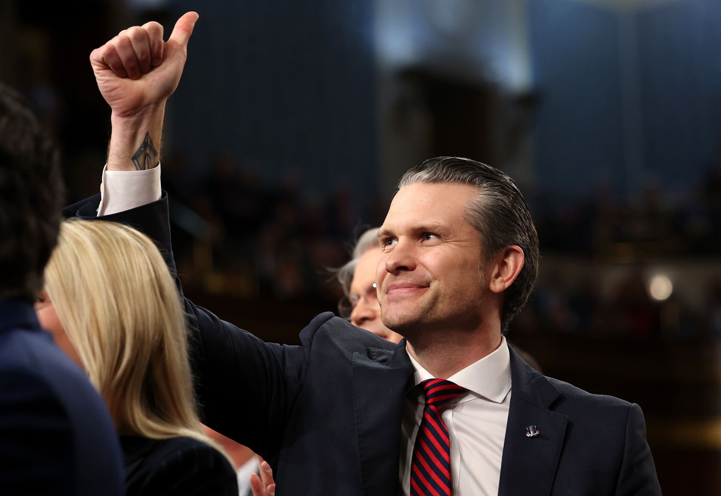 March 4, 2025; Washington, DC: Secretary of Defense Pete Hegseth at President Donald Trump's address to a joint session of Congress