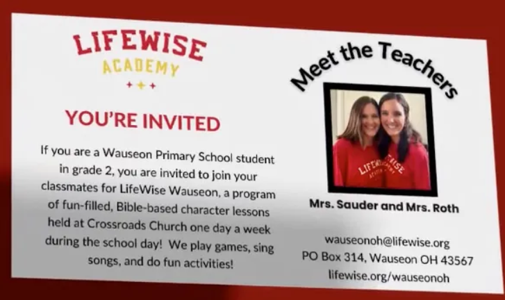 LifeWise Academy Wauseon, OH. Student business cards