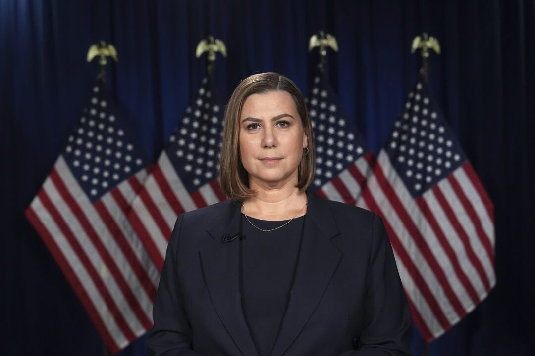 Mar 4, 2025; Wyandotte, MI, USA; Sen. Elissa Slotkin, D-Mich., rehearses the Democratic response to the president's address to a joint session of Congress Tuesday, March 4, 2025, in Wyandotte, Mich. Mandatory Credit: Paul Sancya-Pool via Imagn Images