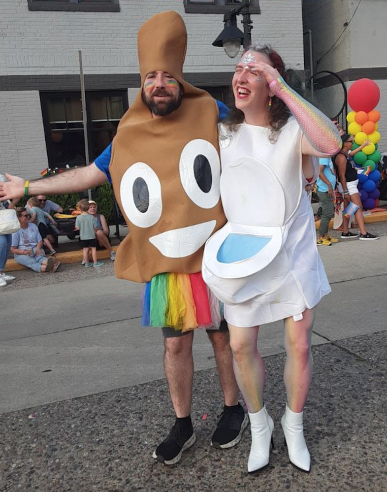 Ell Bivona and Tim Feeney at Pride