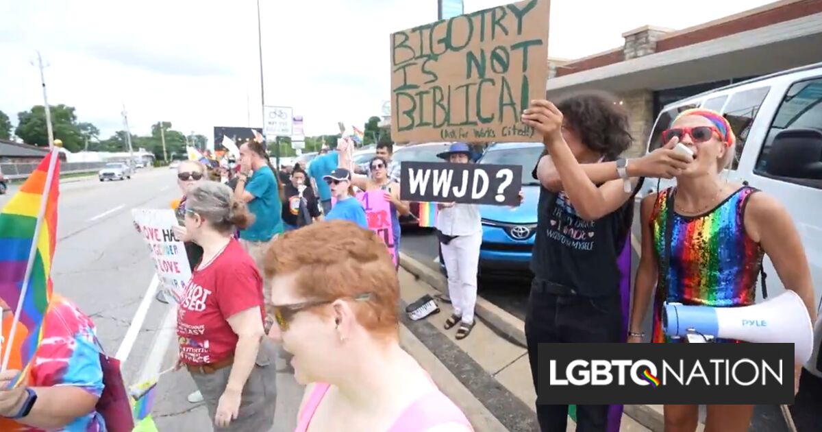 Community rallies in protest after local church calls for killing LGBTQ+ people