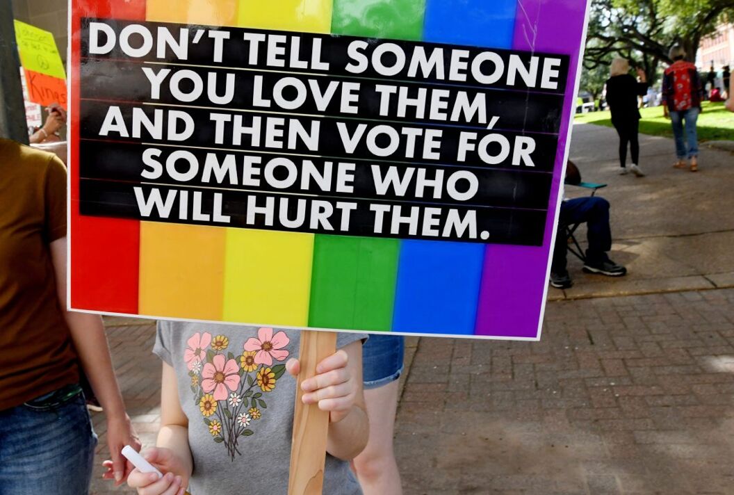 The No Kings protest Saturday afternoon, October 18, 2025, at the Caddo Parish Courthouse in downtown Shreveport.