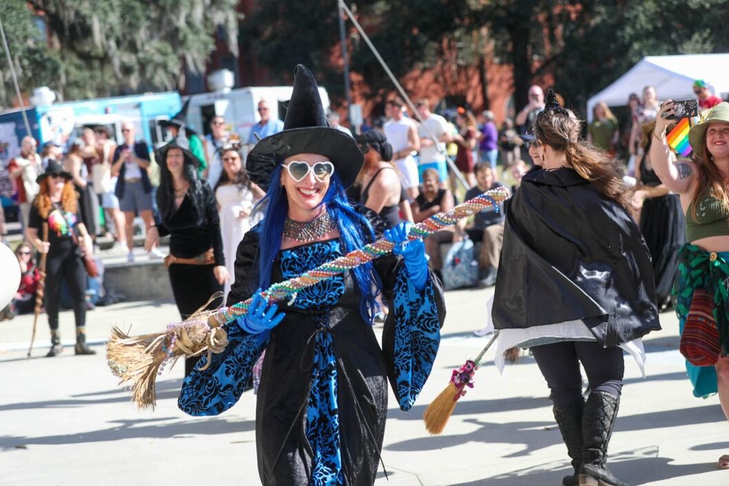 Witches dance during the Savannah Pride Festival on Saturday, October 25, 2025 at Forsyth Park.
