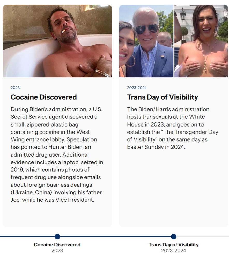 Images of Joe Biden, Hunter Biden, and Rose Montoya from the White House website